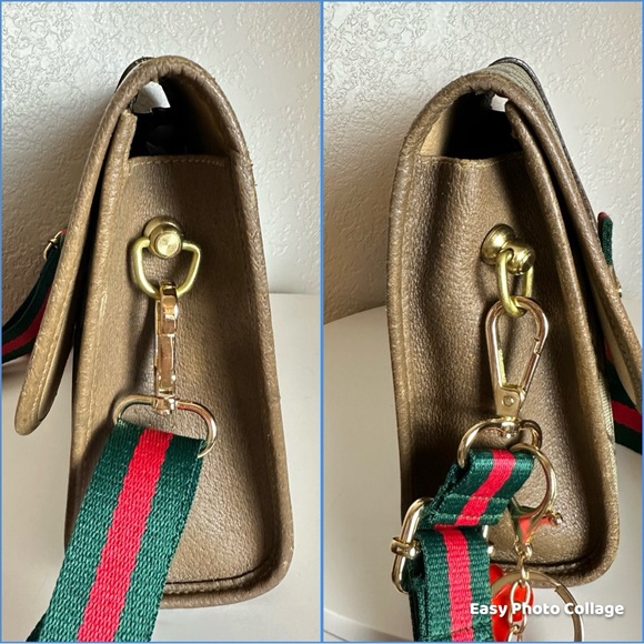 ✅Authentic GUCCI  GG PVC Leather Crossbody Bag - Picture 10 of 17